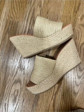 Women's Neutral Espadrille Wedge Slide